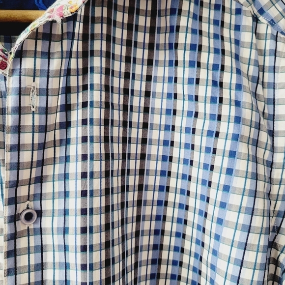 Robert Graham Classic Fit Blue Plaid Button Down Shirt - Picture 5 of 15